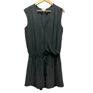 JOIE 100% Silk Black Sleeveless Wrap Drawstring Waist Dress Size‎ S